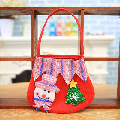 

Tailored Christmas Red Cartoon Old Man Snowman Candy Tote Child Gift Bag