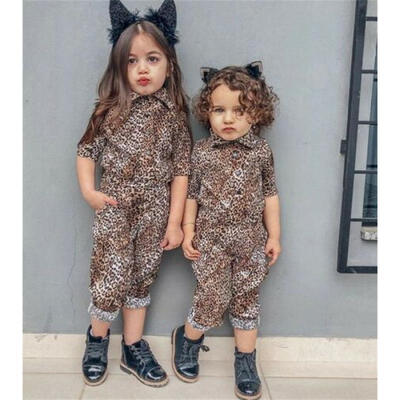 

Kid Child Baby Girl Leopard Romper Jumpsuit Trousers Playsuit Outfit Clothes Set