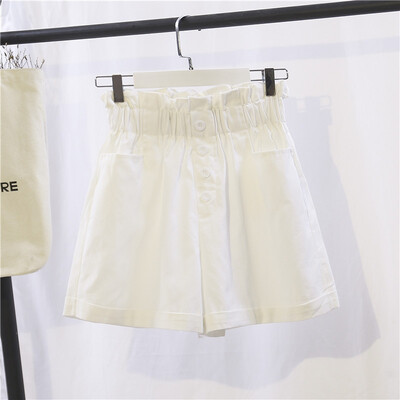 

Summer Shorts Women Wide Leg Elastic Waist Solid Color Summer Pockets Casual Hot Short feminino spodenki damskie