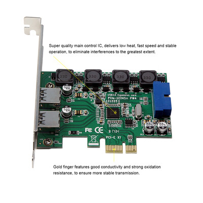 

High-Speed 2-Port USB 30 19-PIN to PCI-E Expansion Card PCI Express Adapter Converter Card For Desktop PC