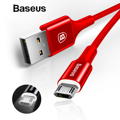 

Baseus LED 2A Micro Reversible USB Cable for Samsung S7 Note 4 Xiaomi Phone fast Charging&Data Transfer