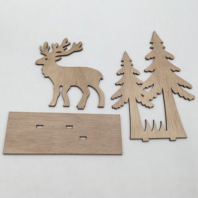 

Christmas Wooden Claus Elk Ornaments Home Table Desk Decor Crafts