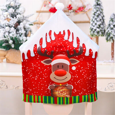 

Christmas Decoration Chair Covers Dining Seat Santa Claus Home Party Decor New