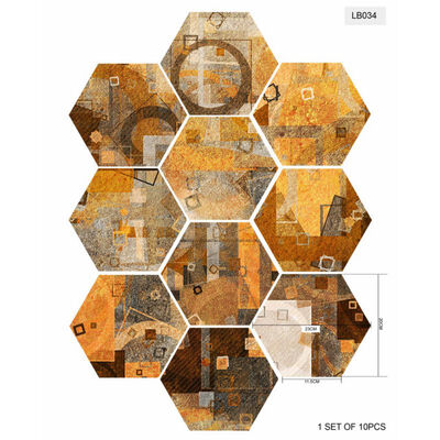 

10pcs Lot Waterproof Hexagon Stickers Diy Self Adhesive Tile Art Wall Decal Sticker Kitchen Bathroom Anti-slip Floor Stickers