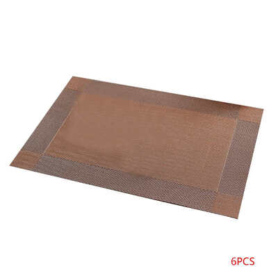 

6pcs Quickly-Dry Diagonal Frame Pattern PVC Restaurant Placemat Food-Grade Dinner Pad Cup Mat Tableware