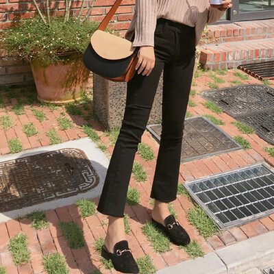 

Fashion Long Pants Women Jeans Cotton Denim Trousers Loose Korean Light Boot Cut Trousers Hot Sale