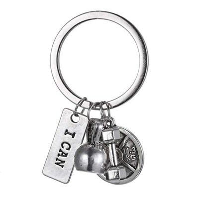 

1Pc Strength Sports Barbell Dumbbell Keyring Charm Weight Fitness Weightlifting Gym Crossfit Keychain Gifts for Boyfriend
