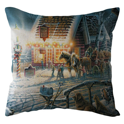 

Tailored Christmas Santa Claus Pillow Case Linen Sofa Throw Cushion Cover Home Decor