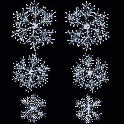 

White Snowflake Christmas Decortions For Home Christmas Tree Ornaments Holiday Festival Party Home Decor