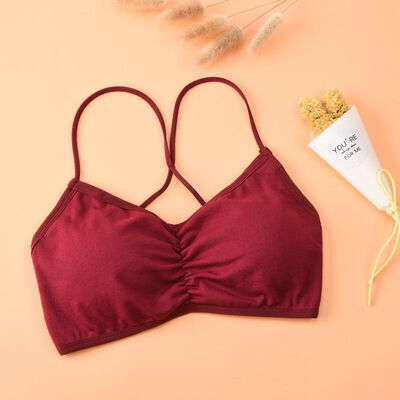

Seamless Women Bras Solid Color Cross Beauty Back Bottom Wrapped Chest Sexy Tube Top Wire Free Anti-light Girl Underwear
