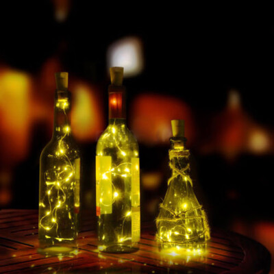 

Gobestart Wine Bottle Cork Shaped String Light 20 LED Night Fairy Light Lamp