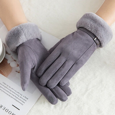 

New Fashion Winter Women Gloves Touch Screen Warm Thick Velvet Lady Full Finger Gloves