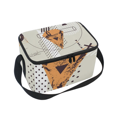 

ALAZA Lunch Box Insulated Art Triangle Lunch Bag Large Cooler Tote Bagfor Men Women