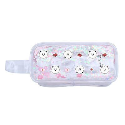 

Kpop BTS Pencil Case Zipper Cosmetic Bag Storage Bag PVC Handbag Coin Bag Cartoon Image Pen Bag