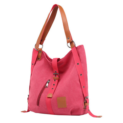 

Casual Womens Convertible Large Capacity Tote Shoulder Bag Canvas Backpack
