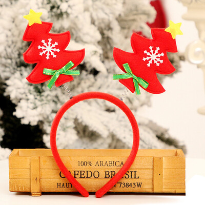 

Gobestart Hot Christmas Headband Santa Xmas Party Decor Double Hair Band Clasp Head Hoop
