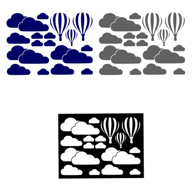 

Hot Air Balloon Wall Stickers Mural Living Room Bedroom Clouds Wallpaper Decor Decal Sticker