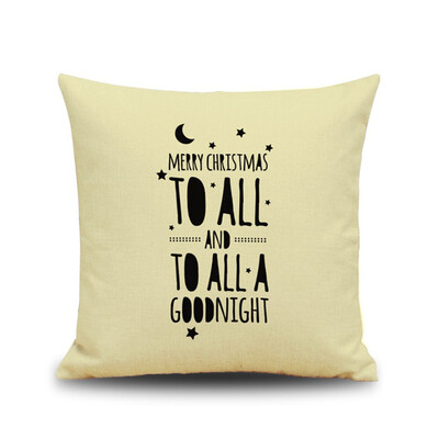 

Merry Christmas Throw Pillow Covers Snowflakes Santa Deer Printing Pillowcase Square Cushion Cover