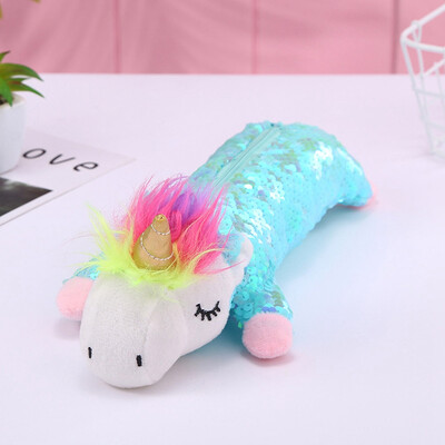 

Cute Unicorn Sequin Pencil Pen Case Stationery Makeup Cosmetic Bag Zipper Pouch
