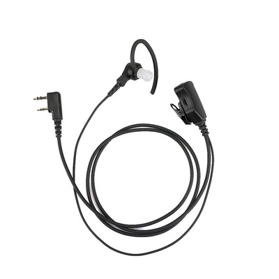 

G Type 2 Pin PTT Walkie Talkie Headset Volume PU Wire Two Way Radio Earphone Replacement for Kenwood Earpiece