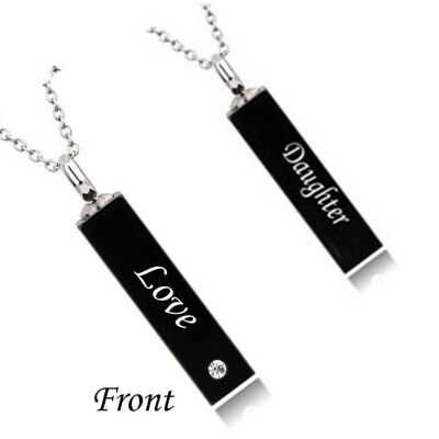 

Square Cylinders Necklace for Ashes Lettering Heart Cremation Memorial Keepsake Pendant Necklace Jewelry Love Commemorative Gift