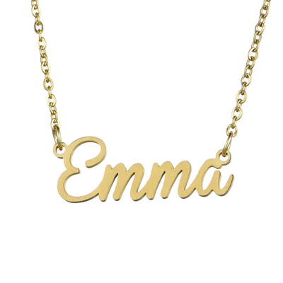 

Stainless Steel Emma Emily Letter Name Pendant Charm Gold Bohemian Style Necklace Gift For FriendNo Box