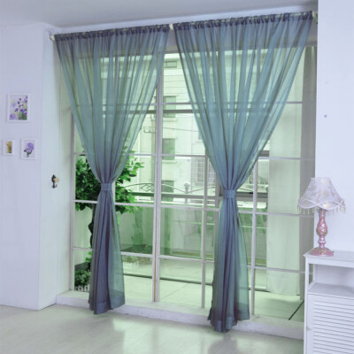 

JPGIF 1 PCS Pure Color Tulle Door Window Curtain Drape Panel Sheer Scarf Valances