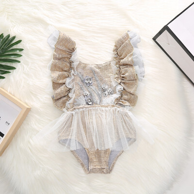 

Summer Baby Girl Cute Sleeveless Floral Mesh Dress Jumpsuit Swimming Clothes 0-24M Lovely Newborn Baby Girl Clotehs
