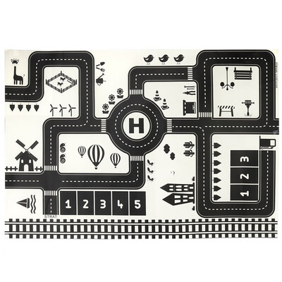 

YIWULAKids Play Mat City Road Buildings Parking Map Game Educational Toys Baby Gyms