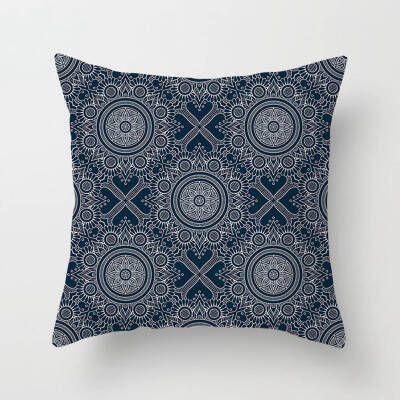 

Blue And White Printed Peach Skin Sofa Decorative Pillowcase