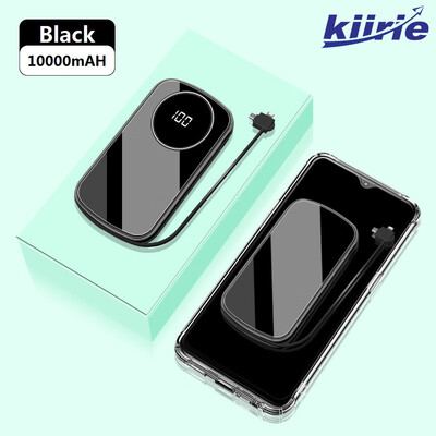 

Kiirie Portable 10000mAh Power Bank Dual USB Port with Universal Charging Cable For iPhoneSamsungXiaomiFast Charge Version