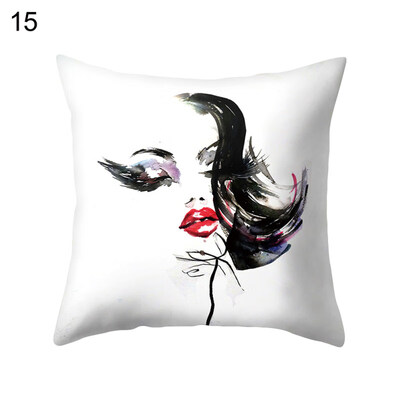 

Women Portrait Pillow Case Cushion Cover Sofa Bed Car Cafe Office Decoration