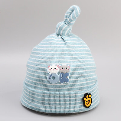 

Autumn&winter 2019 new mens&womens baby stripe knitting cotton Pullover hat cute cartoon fashion baby hat