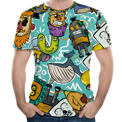 

Men 3D Print T-Shirt Basic Tee Round Neck Short Sleeve Shirt Blouse Tops Holiday