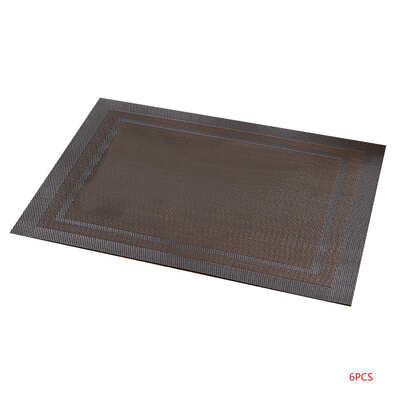 

6pcs PVC Heat Insulation Table Mat Diagonal Frame Home Restaurant Coaster Waterproof Anti-Skid Dining Table Placemats