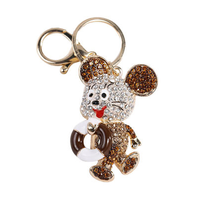 

Women Girl Keychain Cute Mice Doll With Lifebuoy Alloy Handbag Pendant For Phone Bag