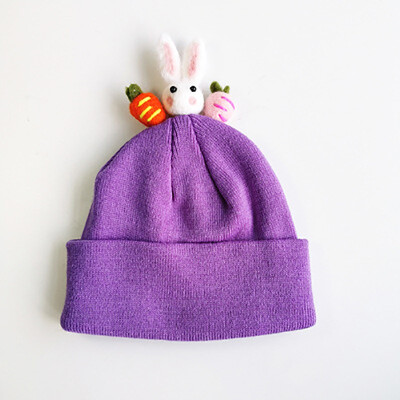 

Infantile Autumn Winter Baby Cute Hats Kids Wool Cartoon Knitted Hemming Caps Headwears 1-5Y