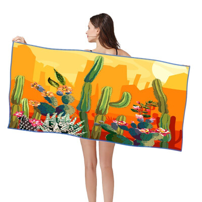 

Summer Beach Towel Rectangle Printed Microfiber Absorbent Swimming Bath Towel Drying Washcloth Swimwear Shower Blanket 16080CM