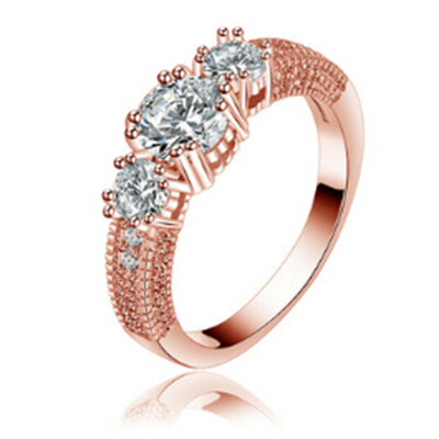 

Rose Gold Silver Color Exquisite Jewelry Rings For Women Fashion Zirconia
