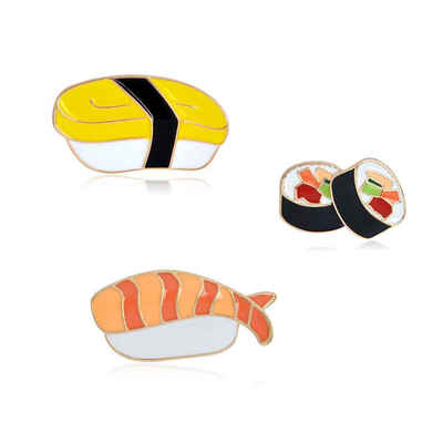 

3PCS Enamel Pins Cartoon Japanese Sushi Brooch Set Button Pin Denim Jacket Backpack T-shirt Collar Lapel Pin