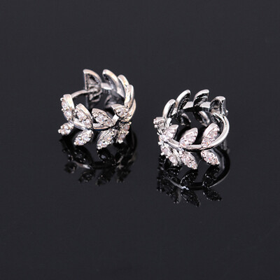 

New Women Ladies Fashion Simple Branches Diamond Earring Ear Stud Ear Clip Jewelry Gifts Gold Silver