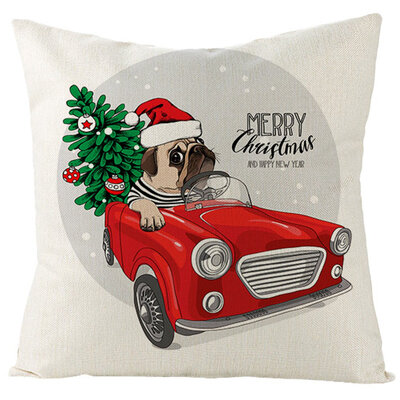 

40 Pattern New 18&quot Christmas Tree Santa Cotton Linen Throw Pillow Case Truck Sofa Car Throw Cushion Cover Home Decor