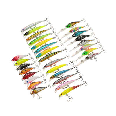 

30Pcs Simulation Fishing Lure Deep Swimming Crankbait Hard Bait Colorful Wobbler Fishing Tackle Accessories