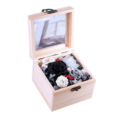 

First Flower Rose In Wood Box Flasks Receive Immortal Flower Eternal Romantic Gift For Lovers Birthday Gifts Valentines Day