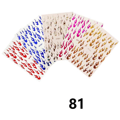 

5PcsSet Blaze Nail Sticker Fire Design Nail Foil DIY Sticker Nail Art Decal