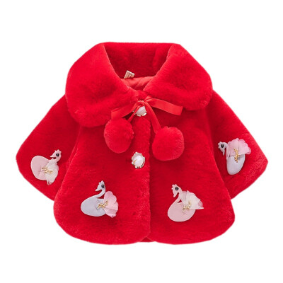 

Infant Newborn Baby Girl Coat Baby Girls Children Jacket Shawl Plush Cartoon Coat Children Cotton Tops Warm Winter Hairy Coats