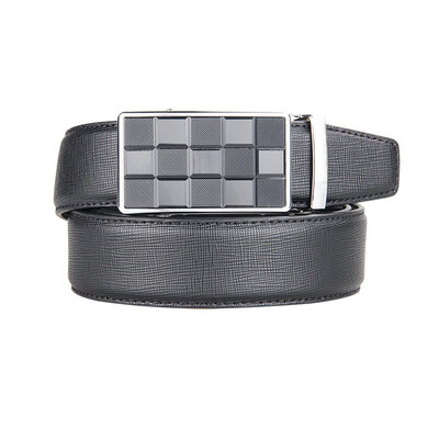 

BPSTAR Mens Automatic Buckle Genuine Leather Mens Ratchet Holeless Belt Business High Quality Mens Real Belt for Pants