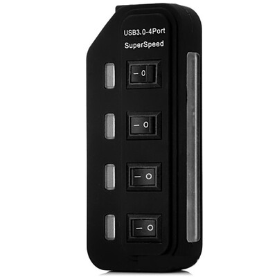 

4 USB 30 High Speed Hub Separate Four Ports LED ONOFF Switch Tablet Laptop Computer Notebook USB Sliptter