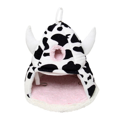 

2 Layers Velvet Pet Hammock For Small Animals Super Soft Short Plush Cute Cartoon Cow Shape Pet Hammock