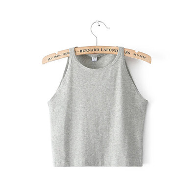 

Womens Sexy Casual Slim Sleeveless Tank Tops Vest Solid O-Neck Pullover Crop Top For Ladies Fitness Vest Women Clothing Tops